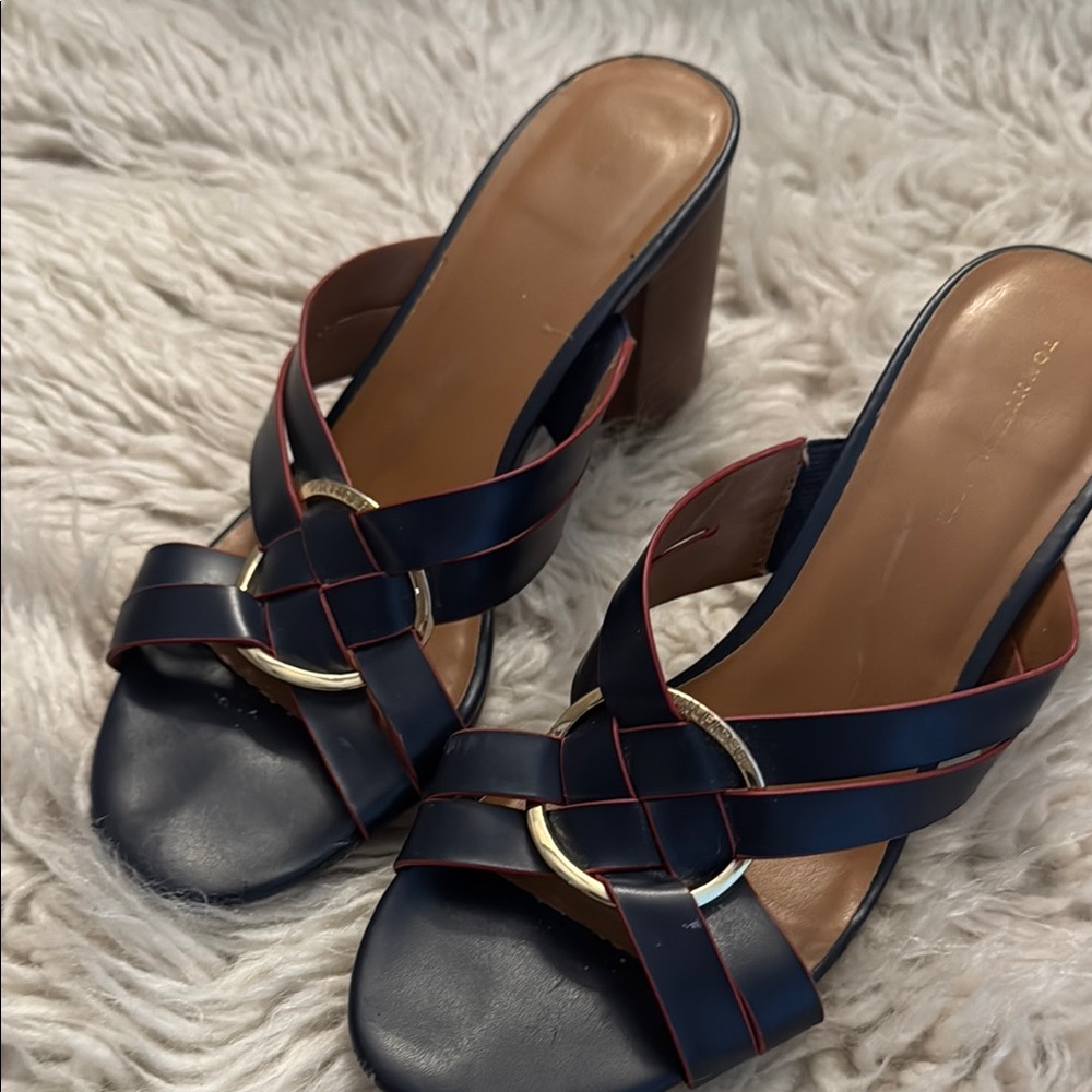 Tommy Hilfiger Blue and Gold Heeled Sandals